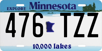 MN license plate 476TZZ