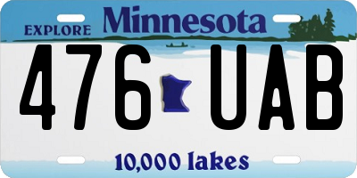 MN license plate 476UAB