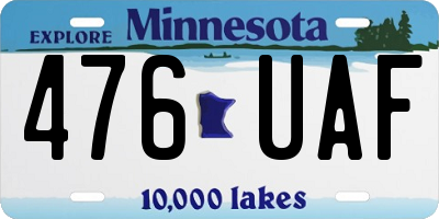 MN license plate 476UAF