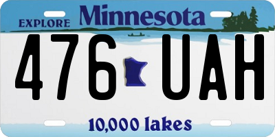 MN license plate 476UAH