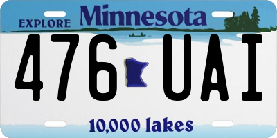 MN license plate 476UAI