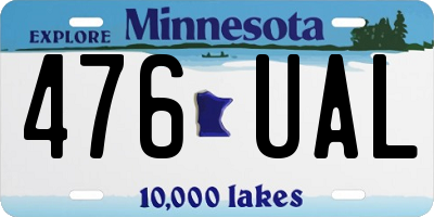 MN license plate 476UAL