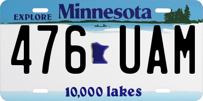 MN license plate 476UAM