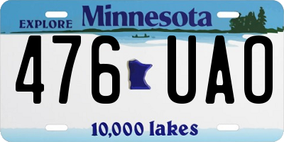 MN license plate 476UAO