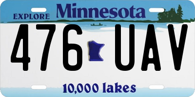 MN license plate 476UAV