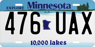MN license plate 476UAX