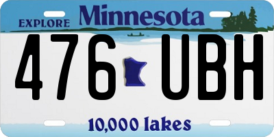 MN license plate 476UBH