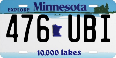 MN license plate 476UBI