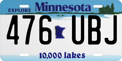 MN license plate 476UBJ
