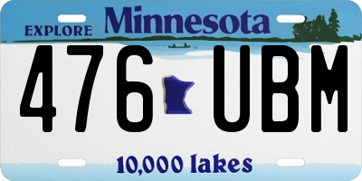 MN license plate 476UBM