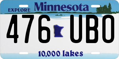 MN license plate 476UBO