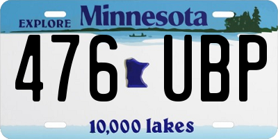 MN license plate 476UBP