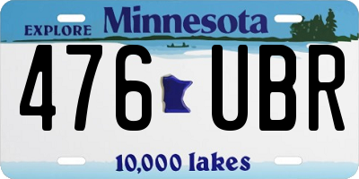 MN license plate 476UBR