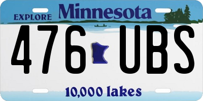 MN license plate 476UBS