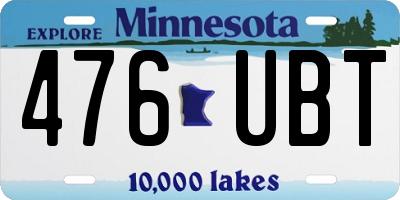 MN license plate 476UBT