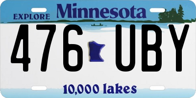 MN license plate 476UBY