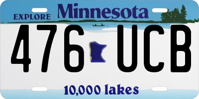 MN license plate 476UCB