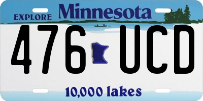 MN license plate 476UCD