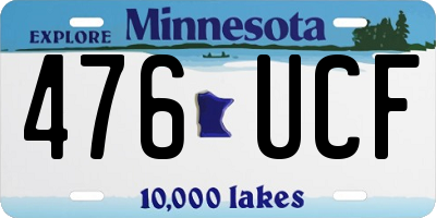 MN license plate 476UCF