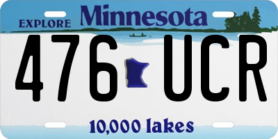 MN license plate 476UCR