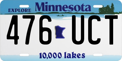 MN license plate 476UCT