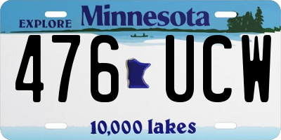 MN license plate 476UCW