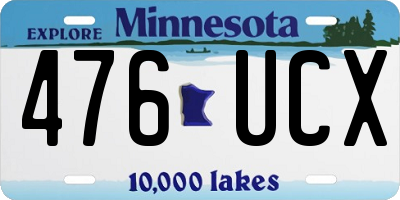 MN license plate 476UCX