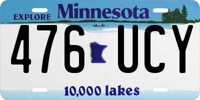MN license plate 476UCY