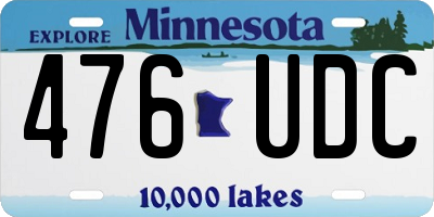 MN license plate 476UDC