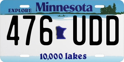 MN license plate 476UDD