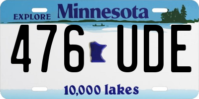 MN license plate 476UDE