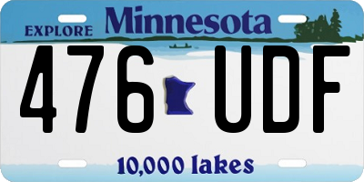 MN license plate 476UDF