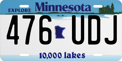 MN license plate 476UDJ