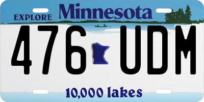 MN license plate 476UDM