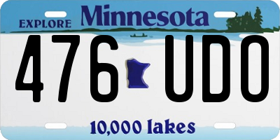 MN license plate 476UDO