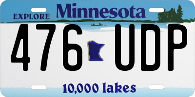 MN license plate 476UDP