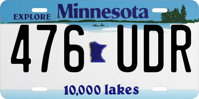 MN license plate 476UDR
