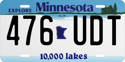 MN license plate 476UDT