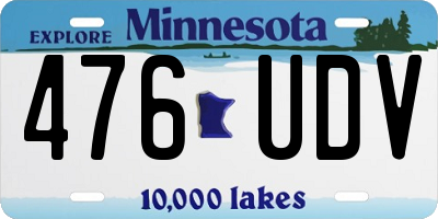 MN license plate 476UDV