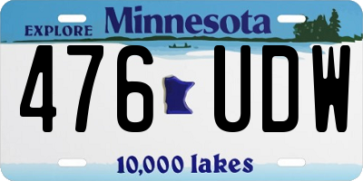 MN license plate 476UDW