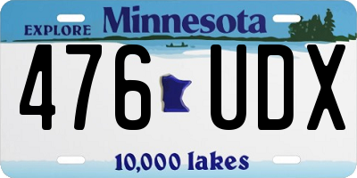 MN license plate 476UDX