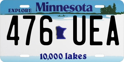 MN license plate 476UEA