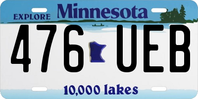 MN license plate 476UEB