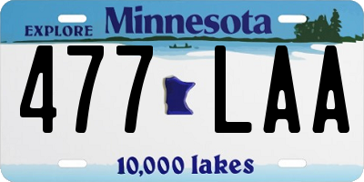 MN license plate 477LAA