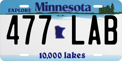 MN license plate 477LAB