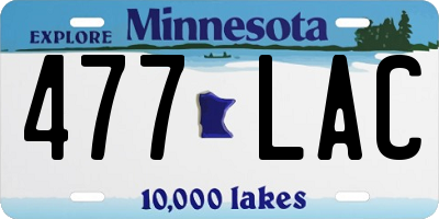 MN license plate 477LAC