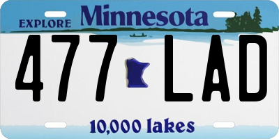 MN license plate 477LAD