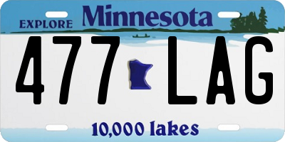 MN license plate 477LAG