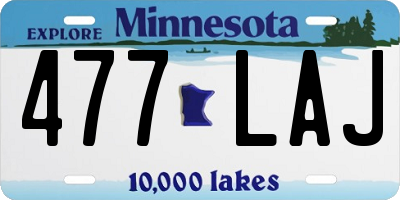 MN license plate 477LAJ