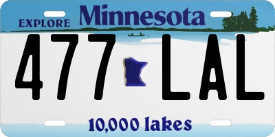 MN license plate 477LAL